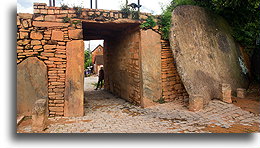 Gate Protected by Stone Disk::Ambohimanga, Madagascar::
