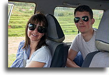 Eva and Matt in Our Tractor::Central Highlands, Madagascar::