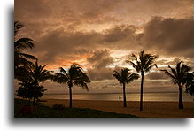 Zachód słońca na plaży::Mauritius::