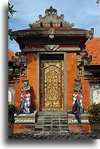 Gold Door with Guardians::Bali, Indonesia::