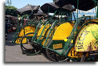 Yellow Rickshaws::Yogyakarta, Java Indonesia::