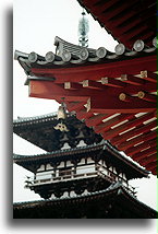 Pagoda's Detail #1::Yakushi-ji temple, Nara, Japan::