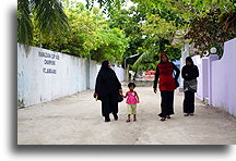 Muslim Woman on the Street::Mahibadhoo, Maldives::