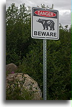 Beware Sign::Churchill Falls, Labrador, Canada::