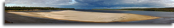 Sand Island on Churchill River::A view from the bridge near Happy Valley-Goose Bay::