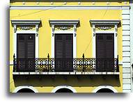 Yellow Colonial Building::Sun Juan, Puerto Rico, Caribbean::