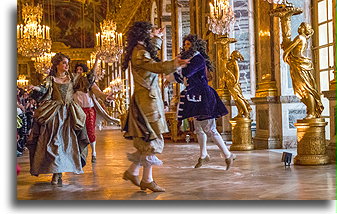 Tancerze w Sali Lustrzanej #1::Pałac wersalski, Francja::