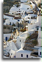 Houses on the Slope::Oia, Santorini, Greece::