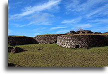 Houses at Orongo::Easter Island::