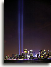 Two light beams::Tribute in Light<br /> March 11, 2002::