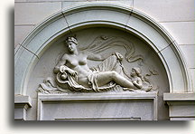 White Marble Bas-relief::Newport, Rhode Island, United States::
