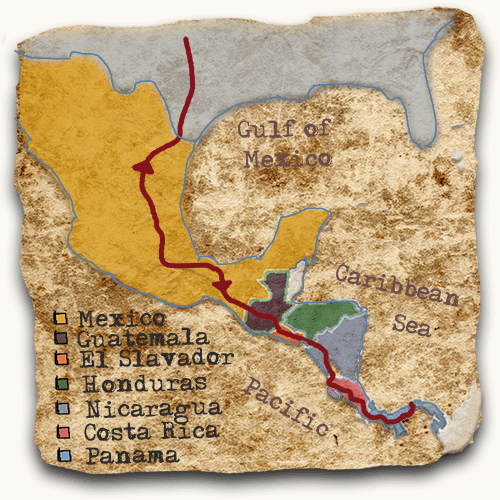 Dziedzictwo kolonialne - mapa wyprawy