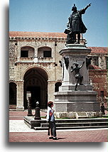 Columbus Memorial at Cathedral Entrance::Santo Domingo, Domincan Republic, Caribbean::