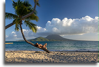 White Sand Banana Bay Beach::Saint Kitts, Caribbean::