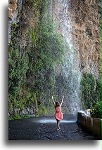 Waterfall Over the Road::Angel Falls, Madeira, Portugal::