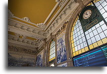 Clock of the Sao Bento::São Bento Train Station, Porto, Portugal::